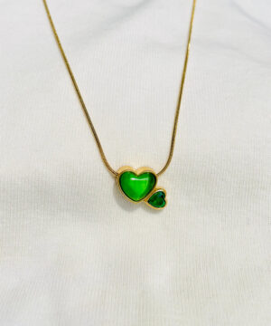 Emerald Twin Heart Pendant