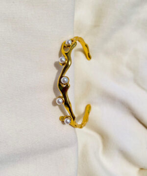 Golden Branch Pearl Bracelet